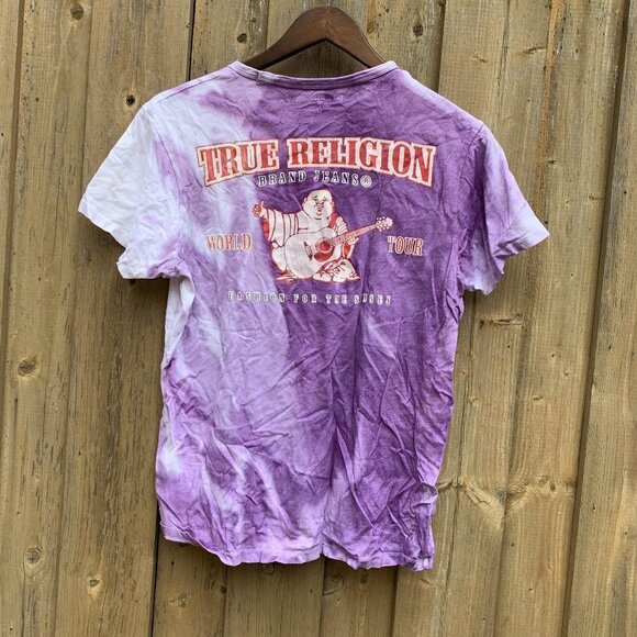 True Religion Tie Dye Big Logo T Shirt Small - Picture 1 of 6
